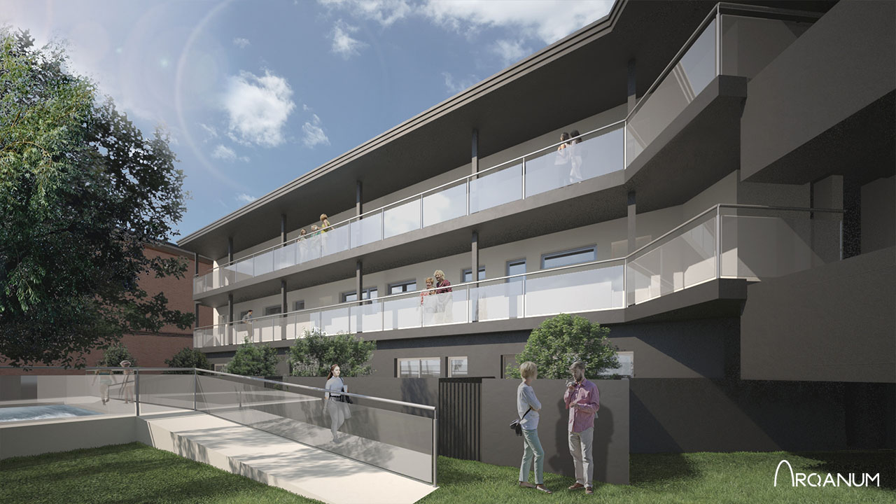 Building of twenty houses in Pozuelo de Alarcón, courtyard